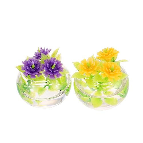 TOYANDONA 6 STK Mikro-landschafts-topfpflanzen Mini-Kaktus Blumendekorationen Minipflanzen Mini-puppenhaus Kristalldekor Kristallfiguren Blumenpflanzen PVC Kind Glas Hydroponisches Becken von TOYANDONA