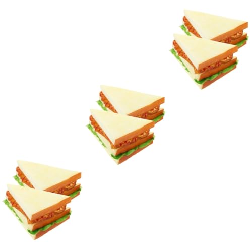 TOYANDONA 6 STK Sandwich-Modell Sandwich-Sandwich Simulation Essen Künstliche Sandwich-Requisite Realistischer Pfannkuchen Faux-Food-nachbildung Simuliertes Sandwich-dekor Tischminiaturen Pu von TOYANDONA