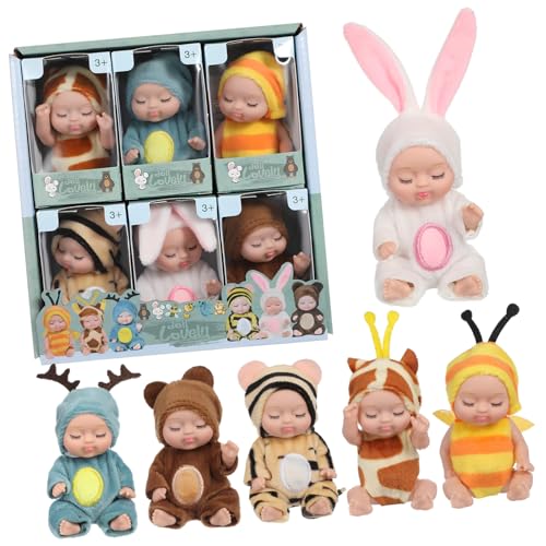 TOYANDONA 6 STK Schlafende Puppe Mini-babypuppen Puppenwagen Kleine Babypuppe Puppenkleidung Spielzeugfiguren Puppenzubehör Babys Die Kleidung Besteht Aus Kristall Und Ist Superweich von TOYANDONA