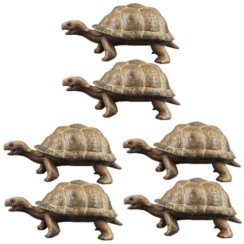 TOYANDONA 6 STK Simulierte Schildkröte Schildkrötenfiguren Meerestiere Landschildkröte Spielzeug Schildkröte Stofftier -dekor Lernspielzeug Für Kinder Kinderspielzeug PVC Brown von TOYANDONA