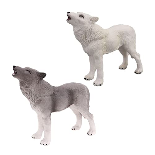 TOYANDONA 6 STK Wolfsmodell Spielzeug Kleines Modelldekor Wolf-Ornament Wolfsfigurenmodell Realistische Wildtierfiguren Wölfe-Modell Wolf-kognitionsmodelle Desktop-Wolf-Dekorationen von TOYANDONA