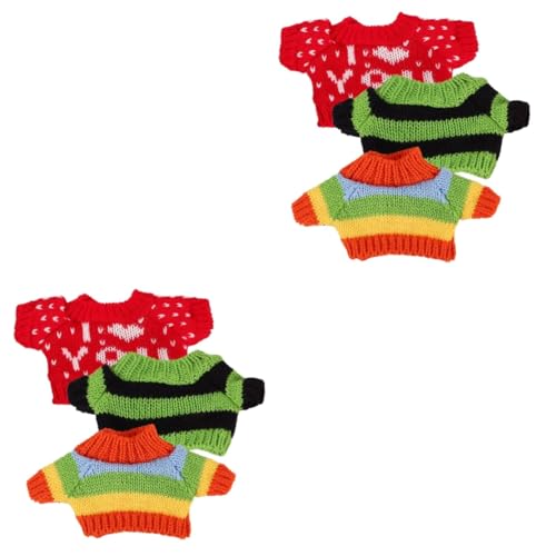 TOYANDONA 6 STK Zubehör Für Puppenpullover Puppenwagen Dekorative Puppenkleidung Schönes Puppenkostüm Bärenpuppenpullover Puppenkostüm Für Kinder Süßer Bärenpullover Babytrage Buggy Garn von TOYANDONA