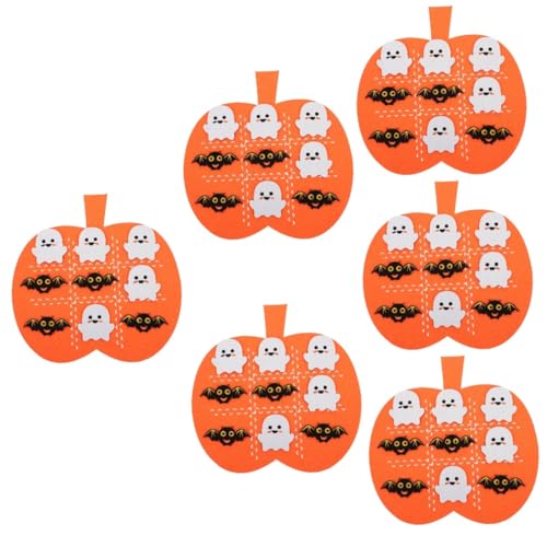 TOYANDONA 6 Sätze Halloween Filz Matte Spielzeug Für Die Frühe Entwicklung DIY-Halloween Denkspiel Kürbis Aus Filz Für Halloween Selber Machen Bildungsspielzeug Lernspielzeug Gefühlt Orange von TOYANDONA