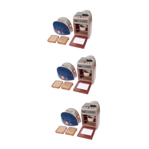 TOYANDONA 6 Sets Kinder Haushaltsgeräte Spielzeug Brotmaschine Brotbackofen Kinder Sensorisches Spielzeug Gefälschter Mini Backofen Spielzeug Brotbackautomat Spielzeug von TOYANDONA