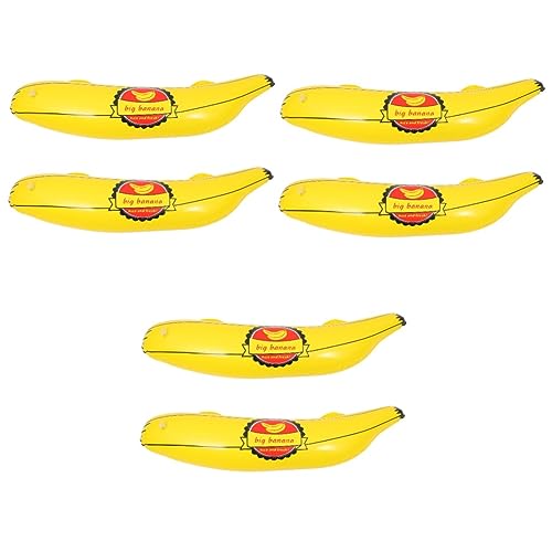 TOYANDONA 6 Stk Aufblasbare Banane Aufblasbares Bananenspielzeug Party Aufblasbares Spielzeug Bananen-ringwurfspiel Bananen Spielzeug Aufblasbarer Bananenringwurf Schweben Yellow Pvc von TOYANDONA