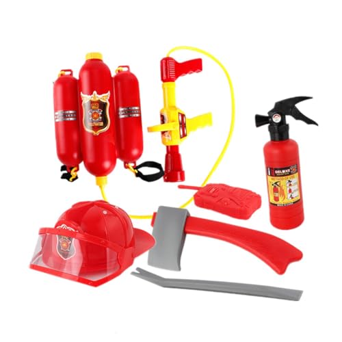 TOYANDONA 6 Stück 1 Satz Zubehör für Feuerwehrkostüme Feuerwehrausrüstung Kinder Feuerwehrausrüstung Spielzeug Fireman Costume feuerwehrmann Spielzeug Rollenspielkostüm für Kinder rot von TOYANDONA