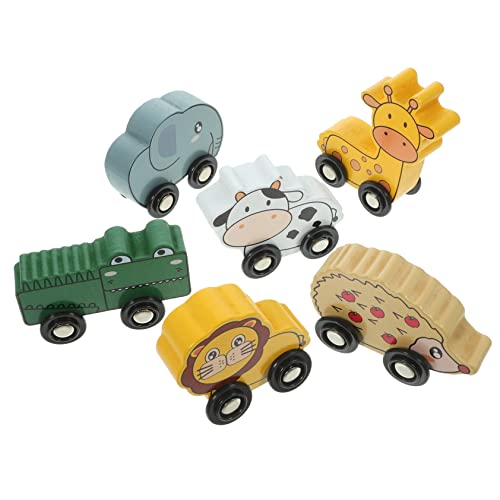 TOYANDONA 6 Stück Kinder Holzauto Kinder Zug Spielset Kinderspielzeug Züge Kleinkind Magneteisenbahn Auto Berechnungsblock Spielzeug Holz Entwicklungsspielzeug Holzeisenbahn Auto von TOYANDONA