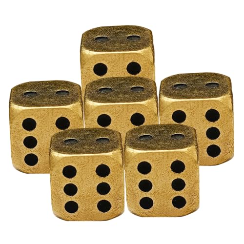 TOYANDONA 6 Stück Messingwürfel Solide Abgerundete Ecken Langlebiges Würfelspiel Zubehör für Brettspiele Bar Party RPG Rollenspiel Würfel Spielwürfel Prop TOYANDONA 6 Stück Messingwürfel Solide Abgerundete Ecken Langlebiges Würfelspiel Zubehör für Brettspiele Bar Party RPG Rollenspiel Würfel Spielwürfel Prop von TOYANDONA