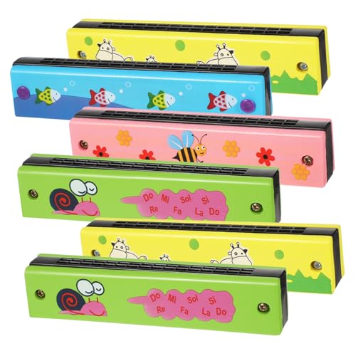 TOYANDONA 6 Stück Teiliges Holzmundharmonikas mit Bunten Cartoon Motiven Sicher und Handlich für Musikförderung und Anfänger Tragbare Spielzeuge als Partygeschenke TOYANDONA 6 Stück Teiliges Holzmundharmonikas mit Bunten Cartoon Motiven Sicher und Handlich für Musikförderung und Anfänger Tragbare Spielzeuge als Partygeschenke von TOYANDONA