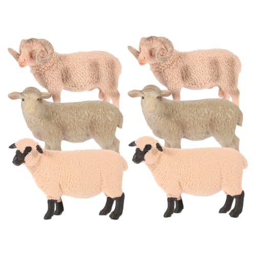 TOYANDONA 6 Stück Teiliges Realistische Schaf Figuren aus Robustem Kunststoff Detailgetreue Lamm Modelle für Bauernhofspielzeug Dekoration und Pädagogisches Lernspielzeug TOYANDONA 6 Stück Teiliges Realistische Schaf Figuren aus Robustem Kunststoff Detailgetreue Lamm Modelle für Bauernhofspielzeug Dekoration und Pädagogisches Lernspielzeug von TOYANDONA