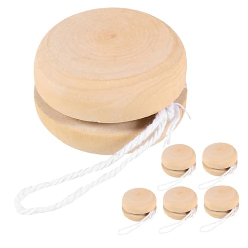 TOYANDONA 6 Stück Unvollendete Yo-yo-Kugeln, Leere Holz-yo-yo-Kugeln, Holzmalerei, Basteln, Halloween, Gastgeschenke, Zubehör von TOYANDONA