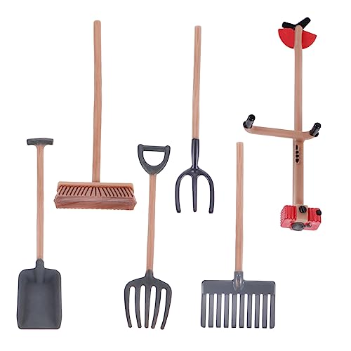 TOYANDONA 6-Teiliges Set Garten-Werkzeug-Ornament Sandkasten-Zubehör Mini- -Requisiten Mini-Sand gartenwerkzeuge raumdeko Emulation Farm Dekoration nachgeahmte Werkzeuge Handwerk PVC von TOYANDONA