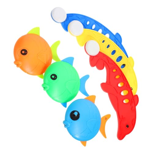 TOYANDONA Wasserspielzeug Kleinkind Aquarium Kinder 6 Teiliges Unterwasser Set Für Bunte Tauchtierchen 3 Delfine + 3 Fische Für Poolspiele Und Wasserspaß Im Sommer Ideal Für Von 8 12 Jahren von TOYANDONA