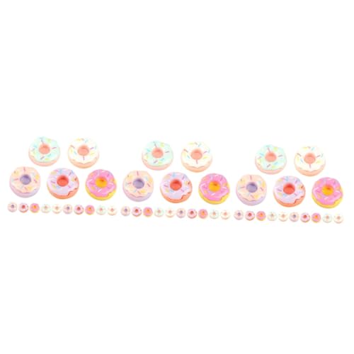 TOYANDONA 60 STK Mini-Donuts Kinderspielzeug Miniaturdesserts Winzige Donut-dekore Miniatur-dessertmodell Mini- -küchenzubehör Gefälschte Donut-miniaturen Mini-Donut-verzierung Harz von TOYANDONA