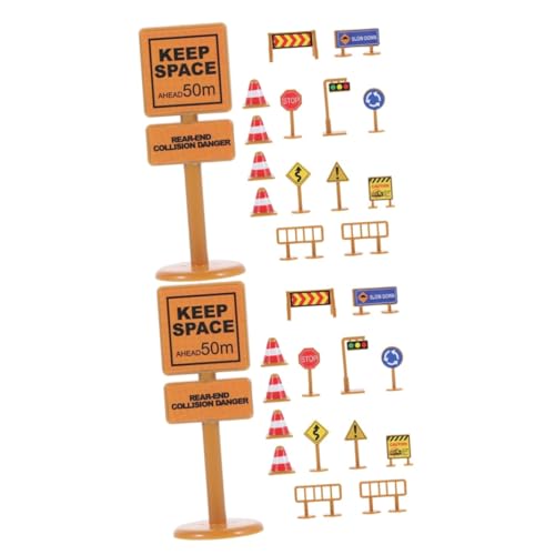 TOYANDONA 60 STK Verkehrszeichenmodell Ampelspielzeug Straßenschild-Spielzeug für Kinder Spielzeuge Leitkegel Kinderspielzeug Verkehrszeichen für Kinder klein das Schild Barriere Klebeband von TOYANDONA