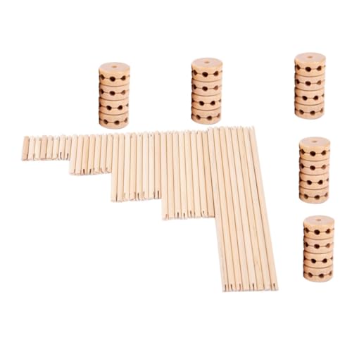 TOYANDONA 60 Teiliges Holzspielzeug Set Für Bunte Bauklötze Für Frühkindliche Bildung Kreatives Zur Der Motorik Und Fantasie Ideales Für Kleinkinder von TOYANDONA