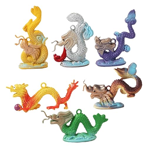 TOYANDONA 6St Desktop schmücken Drachen Ornament PVC Drachen Dekoration Mini Drachen Statue Mini Drachen Figurine Spielzeug Sternzeichen-Drachen-Figuren-Dekore Drachenfigur für zu Hause von TOYANDONA