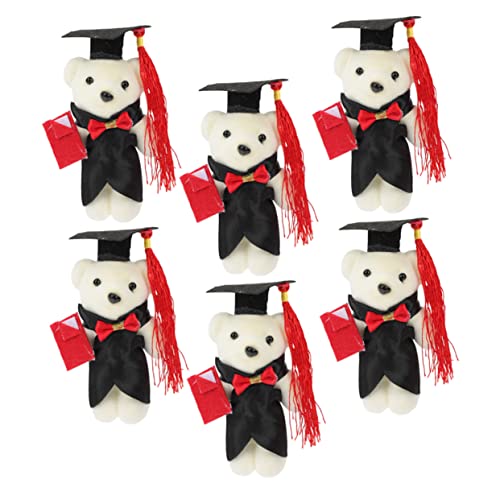 TOYANDONA 6St Dr. Bär Dekorationen für Blumenstrauß Bärenpuppen der Abschlusssaison Dekoration kinderzimmer puppenspielzeug dekorative Bärenzubehör Blumenstrauß DIY Ornamente Stoff Black von TOYANDONA