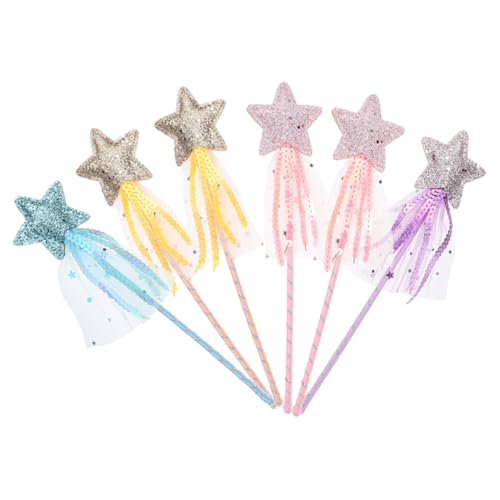 TOYANDONA 6St Fairy Wand Toys игрушки для девочек mädchen Spielzeug geburtstagsdeko Feenstöcke für Mädchen Winkelfeenstöcke Zauberstäbe für Mädchen tragbare Engelsstäbe Feenstab Leder von TOYANDONA