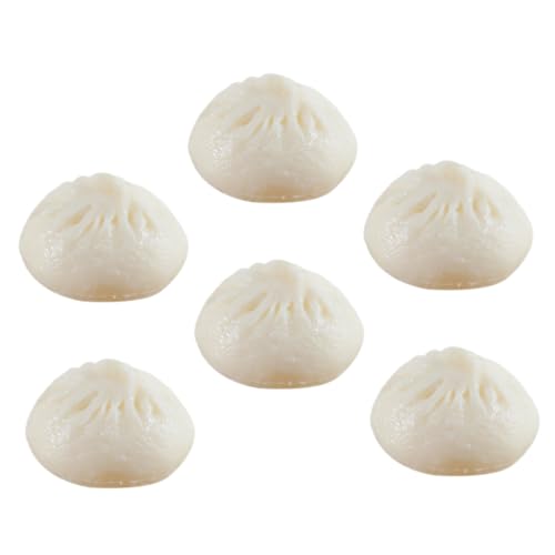 TOYANDONA 6St Simulierte Brötchen Party Küchenrequisiten Zitronendekor Chinese Food Cafe intencion zum Kochen von Lebensmitteln simuliertes gedämpftes gefülltes Brötchen PVC Weiß von TOYANDONA