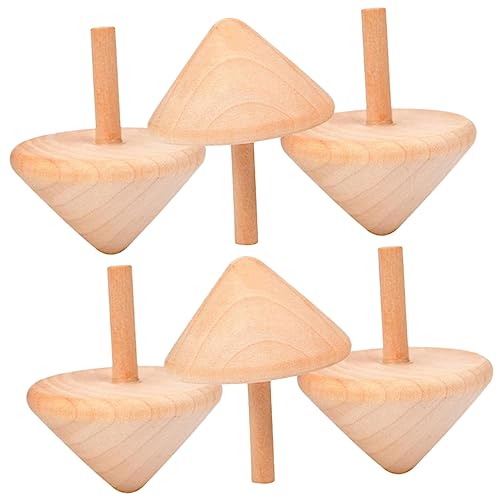 TOYANDONA 6St hölzerner Kreisel kinderspielzeug bastelset Birthday bastelsets für Pädagogisches lustiger Kinderkreisel Kreiselspielzeug aus Holz Holzspielzeug von TOYANDONA