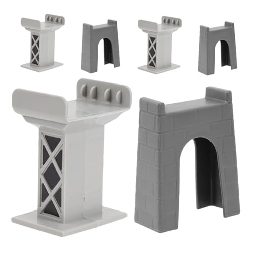 TOYANDONA 6St kleines Eisenbahnspielzeug Zubehör für den Gleisbau von Mini-Eisenbahnen Gleiszubehör für den Zug Eisenbahnbrücke Brückenpfeiler der Eisenbahn modellbahn zubehör Plastik Grey von TOYANDONA