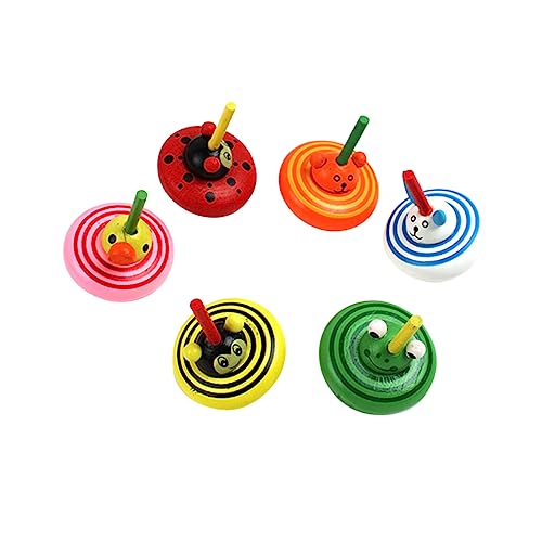 TOYANDONA 6St lustiges Steckspielzeug Kleinkindspielzeug Minispielzeug für Kinder kinderspielzeug Kinder holzspielzeug beemysafe spielzeuge Kinder-Gyroskop-Spielzeug Kreisel aus Holz Hölzern von TOYANDONA