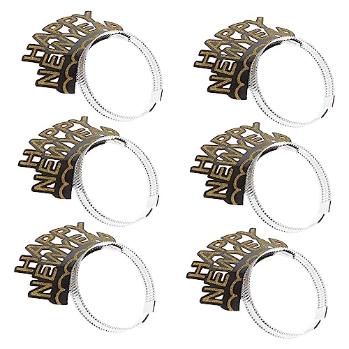 TOYANDONA 6St neujahr kopfschmuck Party Haarspangen Jahr Stirnband nicht neujahr haarreif silvester kopfschmuck haarschmuck glitzernde frohes neues jahr stirnbänder Klasse 2023 Papier Golden von TOYANDONA