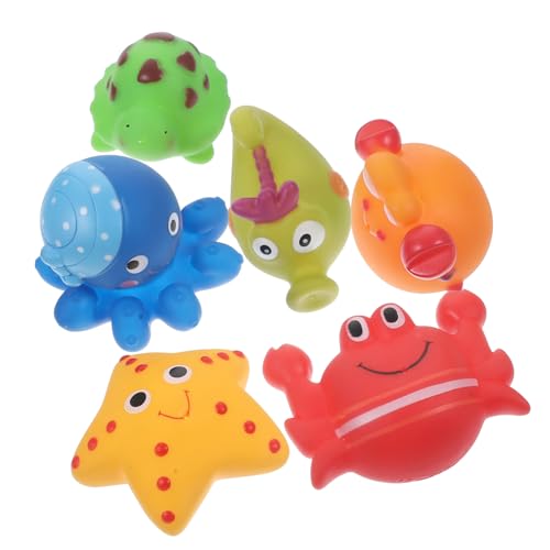 TOYANDONA 6er Set Bade Für Marine Tier Für Die Badewanne Niedliche Schwimmende Tiere Für Kleinkinder Spaß Beim Mit Einer Schildkröte Seepferdchen Stern Krabbe Und von TOYANDONA