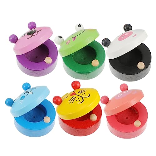 TOYANDONA 6er Set Tier Holzcastanets Pädagogisches Musikinstrument Für Ab 3 Jahren Orff Instrument Zur Der Musikalischen Früherziehung Stabiles Holzspielzeug von TOYANDONA