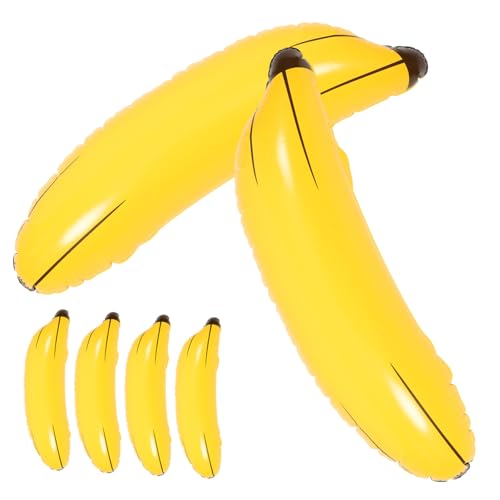 TOYANDONA 6st Aufblasbare Bananen-requisiten Banane Aufblasen Aufblasbarer Bananenring Aufblasbares Bananenring-wurfspiel Pool-spiele-spielzeug Aufblasbares Wurfspiel Für Kinder Pvc Yellow von TOYANDONA