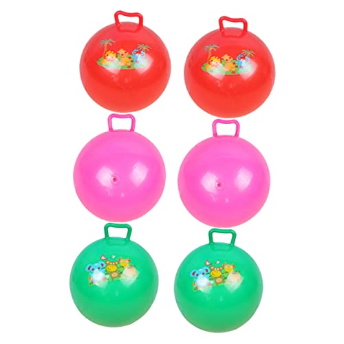 TOYANDONA 6st Den Ball Klopfen Kinderspielzeug Springender Hüpfender Ball Sprungball Mit Griff Sportspielzeug Für Kleinkinder Balanceball Für Kinder Sporthüpfen Aufblasbares Hüpftier Plastik von TOYANDONA