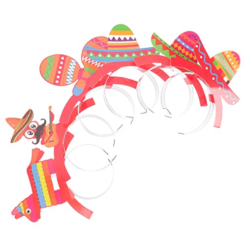 TOYANDONA 6st Mexikanisches Stirnband Party-requisite Fiesta Sombrero-kopfschmuck Sombrero-partyartikel Mexikanisches Sombrero- Mexikanisches Festival-stirnband Party-kopfschmuck Papier von TOYANDONA