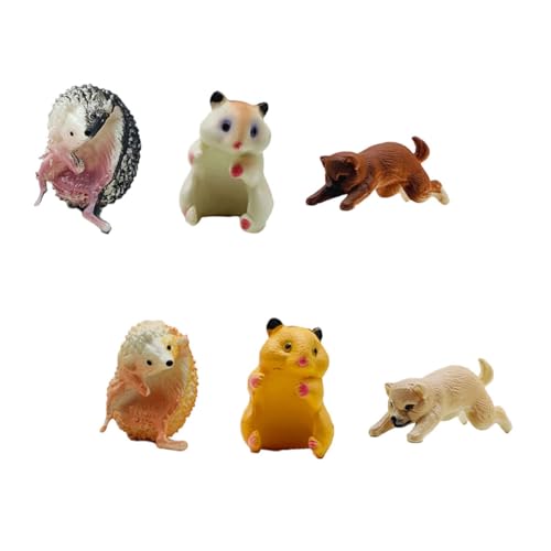 TOYANDONA 6st Puppe Mit Tiertassenrand Kleine Tierverzierung Becherrandmarker Hamsterpuppe Einzigartiges Tassendekor PVC von TOYANDONA