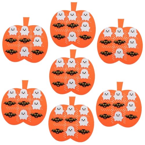 TOYANDONA 7 Sätze Halloween Filz Matte Denksportspielzeug Spielmatten Aus Filz Kürbisverzierung Aus Filz Selber Machen Kürbis Aus Filz Für Halloween Selber Machen Denkspiel Gefühlt Orange von TOYANDONA