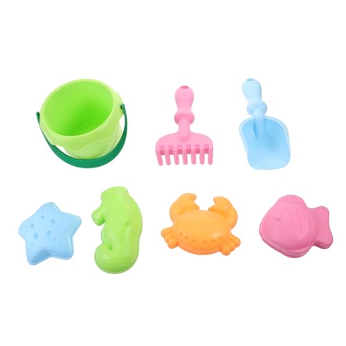 TOYANDONA 7 Teiliges Sandspielzeug Set Für Weiche Gummiformen Eimer Und Förmchen Für Strand Und Wasserspaß Farben Zufällig Ideal Für Jungen Und ädchen von TOYANDONA