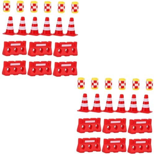 TOYANDONA 72 Stück Straßenschild Barrikade Spielzeugautos Auf Der Straße Spielzeug Miniatur-Straßenkegel Mini- Miniatur-Verkehrsbarrikade Spielzeug Verkehrskegel von TOYANDONA