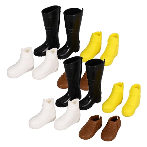 TOYANDONA 8 Paar Jungenpuppenschuhe Babypuppenschuhe Süße Puppenschuhe Miniatur Regenstiefel Mini Fingerschuhe Kleine Schuhe Miniaturpuppenschuhe Puppenturnschuhe Puppenanzieh von TOYANDONA