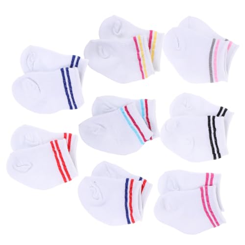 TOYANDONA 8 Paar Puppenzubehör Babykostüme Mädchenkostüme Amerikanische Puppen Outfits Für Mädchen Outfit Babysocken Puppen Für Mädchen Kostüme Für Mädchen Puppensocken DIY von TOYANDONA