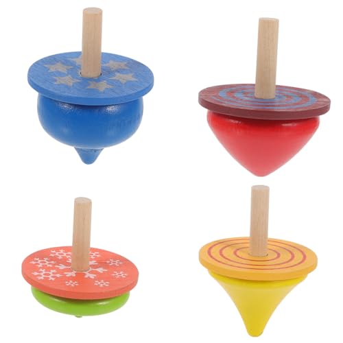 TOYANDONA 8 STK Kinder Oben spaß The Kid jucarii pentru copii catchring Spiel Kreisel Holz Spitzen Holzpflockspitze Handbuch Jacke anschließen rotieren Bambus von TOYANDONA