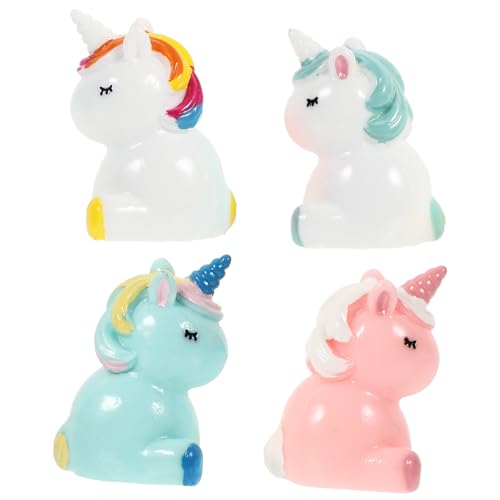 TOYANDONA 8 STK Mikrolandschaftsdekoration Feengarten Figur Einhorn-verzierung Feenstatue Einhorn-sammelfiguren Autozubehör Feenhaftes Spielzeug Kleine Einhornstatuen Für Den Garten Harz von TOYANDONA