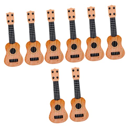 TOYANDONA 8 STK Mini-Ukulele Spielzeug Gitarre Ukulele für Kinder Anfänger kinderinstrumente musikinstrumente für Kinder Gitarrenmodelle für Kinder Ukulele Modelle für Kinder Plastik Yellow von TOYANDONA