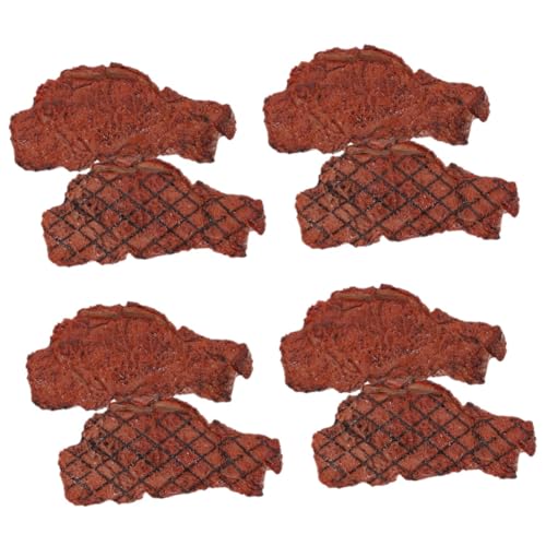 TOYANDONA 8 STK Steak-Modell Lebensechtes Steak Künstliches Steak Zum Ausstellen Künstliches Fake-Steak Gefälschte Steak-Requisiten Künstliche Lebensmittel-Requisiten Falsches Obst Brown PVC von TOYANDONA