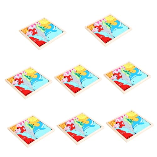 TOYANDONA 8 Sätze tierisches dreidimensionales Puzzle Stammspielzeuggeschenke für Kinder Holzpuzzles für Kleinkinder Kinder rätsel Babyspielzeug aus Holz Spielzeuge Kinderspielzeug Obst 3D von TOYANDONA