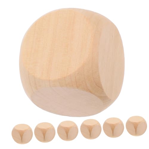 TOYANDONA 8 Stück Leere Würfel Der Würfel Farkle Dados Leeres Brettspiel Euchre-würfel Holz Beige von TOYANDONA