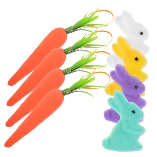 TOYANDONA 8 Stück Osterhase Plüsch Ostern zu Ostern Easter Dekoration Set tortendeko Einschulung Desktop-Kaninchen-Ornamente Ostern hängende Karotte Schaum von TOYANDONA