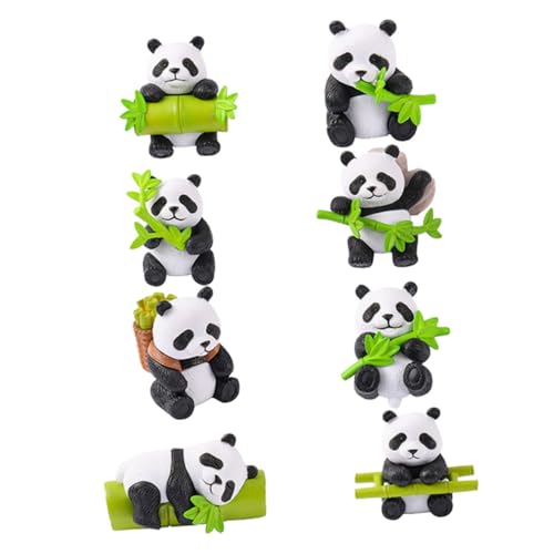 TOYANDONA 8 Stück Panda-Figur Panda-Plüsch Panda-Nachtlicht Panda geburtstagsdeko Tierfiguren Set Moos-Mikro-Landschaftsfiguren-Dekoration Panda aus Kunstharz für den Außenbereich von TOYANDONA