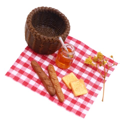 TOYANDONA 8 Teiliges Miniatur Frühstücksset Für Puppenhäuser Realistische Brot Und Marmeladenmodelle Aufbewahrungskorb Perfekte Dekoration Für Ihre Dollhouse Szene von TOYANDONA