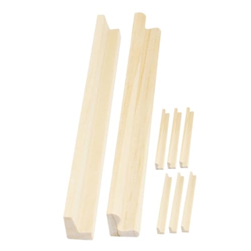 TOYANDONA 8-Teiliges Set Buchstabensockel aus Holz Domino-Halter Gestell Holzständer für Dominosteine tischdeckenklammern Anzeige Dominosteine ​​aus Holz dominoständer selber Machen hölzern von TOYANDONA