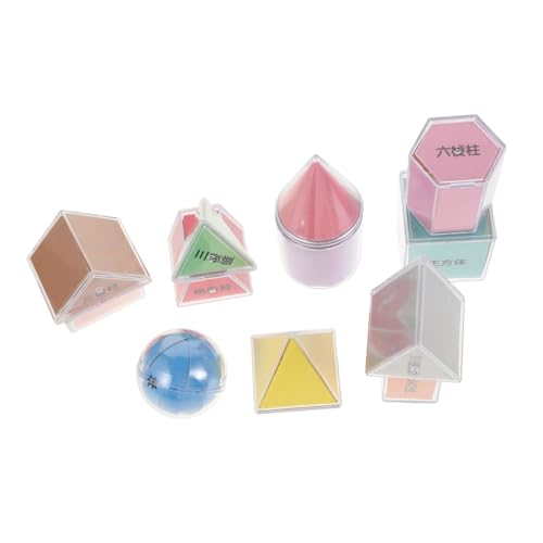 TOYANDONA 8 Teiliges Set Geometrie Demomodell 3D Geometriemanipulative Gelbe Geometrieformen Gelbe Geometrische Körper Mehrfarbige 3D Formen Geometrische Körper Für Bildung Geometrie Für von TOYANDONA